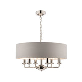 Laura Ashley Sorrento 6 Light Polished Nickel Silver Shade